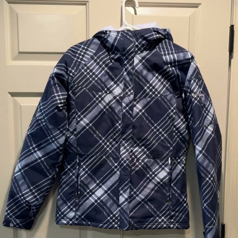 COLUMBIA VERTEX SKI JACKET in Girl's Size18/20 Purple Plaid(e31)